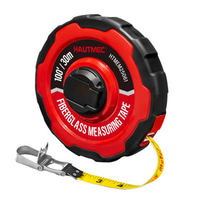 HAUTMEC 100ft tape measure with reinforced end hook for secure solo measurements