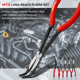 HAUTMEC 11-inch 90-degree bent nose pliers for working around obstacles
