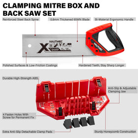 HAUTMEC 14in adjustable miter box guides for precise angle settings