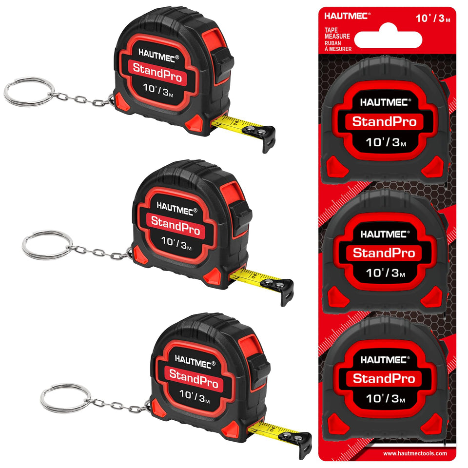 HAUTMEC 3pc mini tape measure keychain compact and portable for quick checks