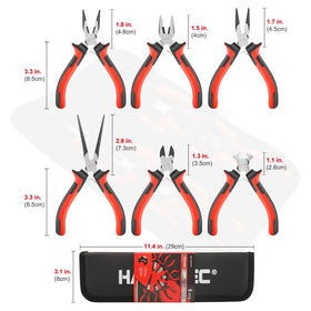 HAUTMEC 5-inch mini bent-nose pliers for bending small wires.