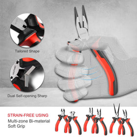 HAUTMEC 5-inch mini long-nose pliers for detailed jewelry work.