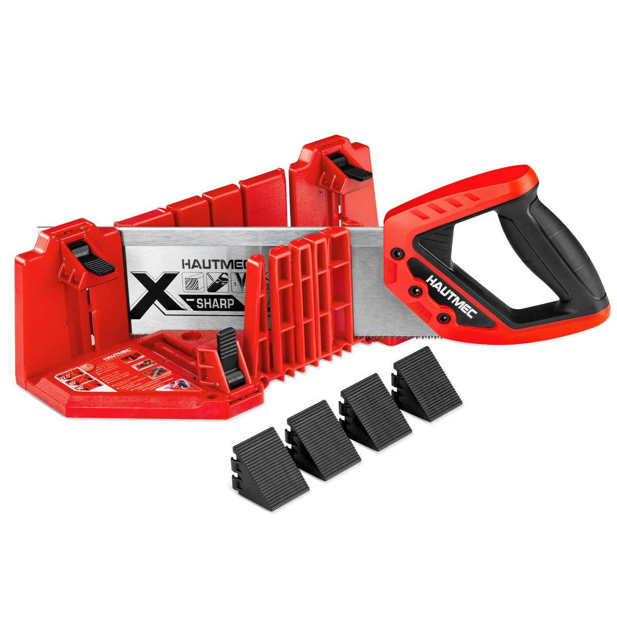 HAUTMEC back saw integrated with clamping miter box for precise crosscuts