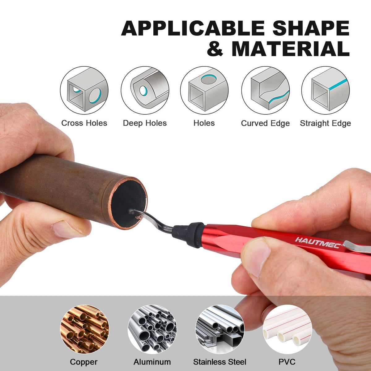 HAUTMEC deburring blade included for a smooth finish.