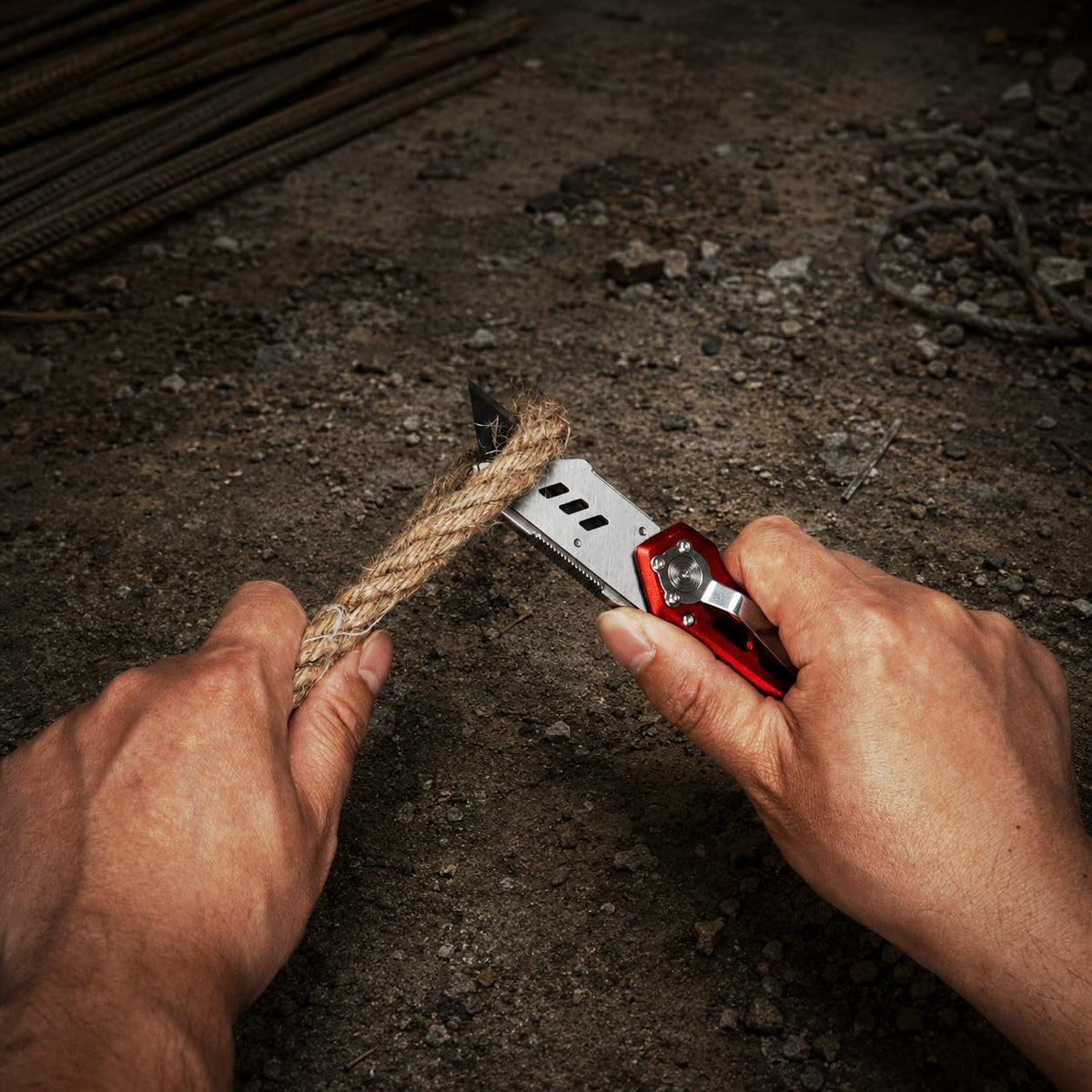 HAUTMEC knife with lock-back safety for blade stability during work.