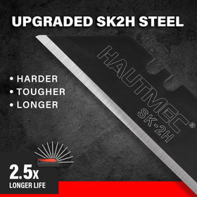 HAUTMEC knife showing quick blade-change feature for fast replacements.