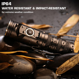 HAUTMEC magnetic-base flashlight enables hands-free use on metal surfaces.