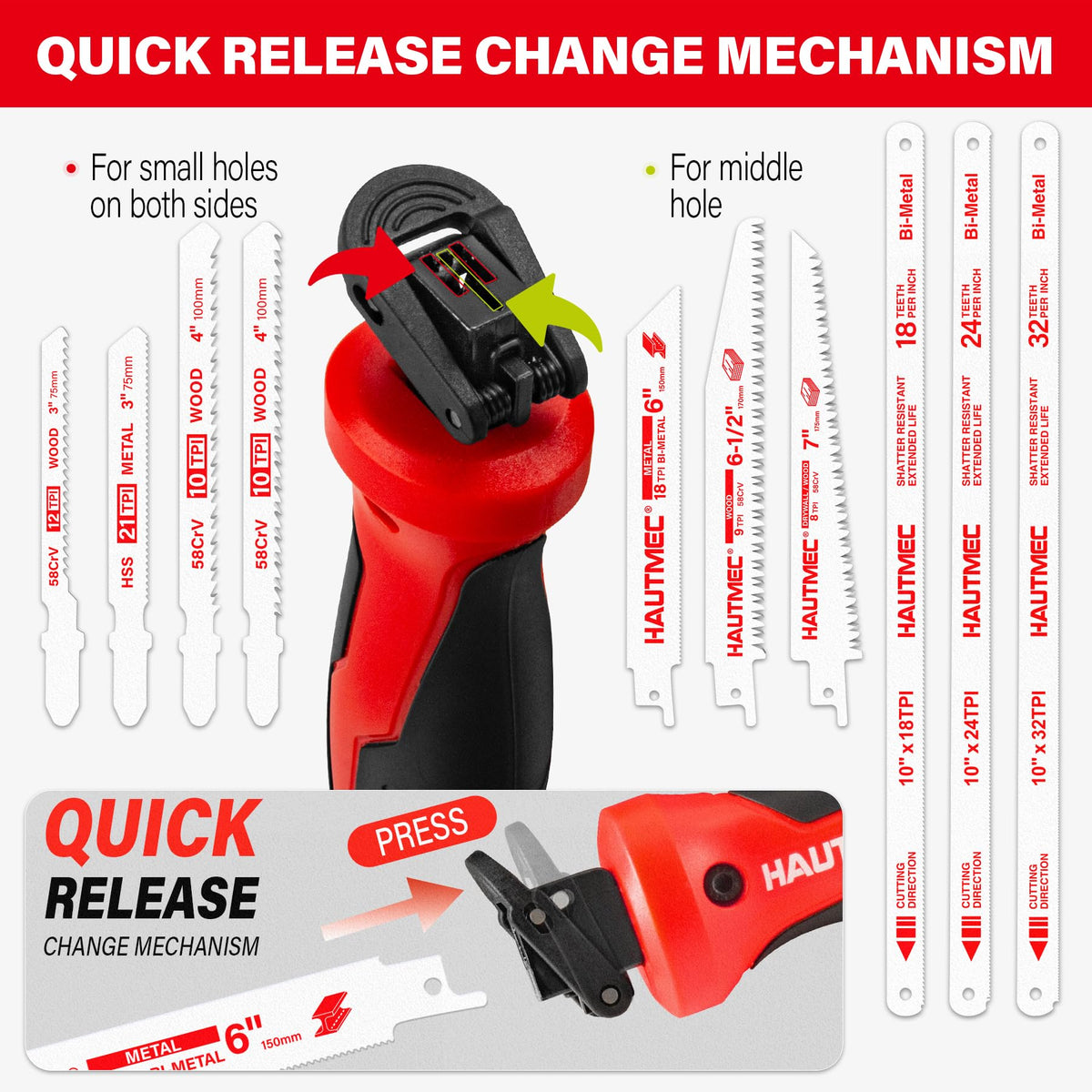HAUTMEC pro HSS blade for precise metal and hard-material cuts.