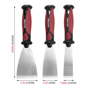 HAUTMEC putty knife set 3in blade for large area scraping and paint removal