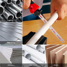HAUTMEC self-locking handle keeps blades secure during changes.