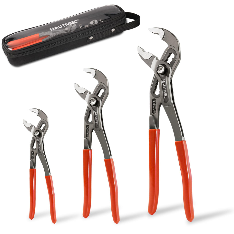 HAUTMEC water pump pliers 7in jaw grips plumbing fittings with secure hold