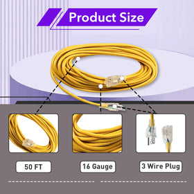 HAVANSIDY heavy-duty 16-gauge SJTW wire for durable vacuum use.