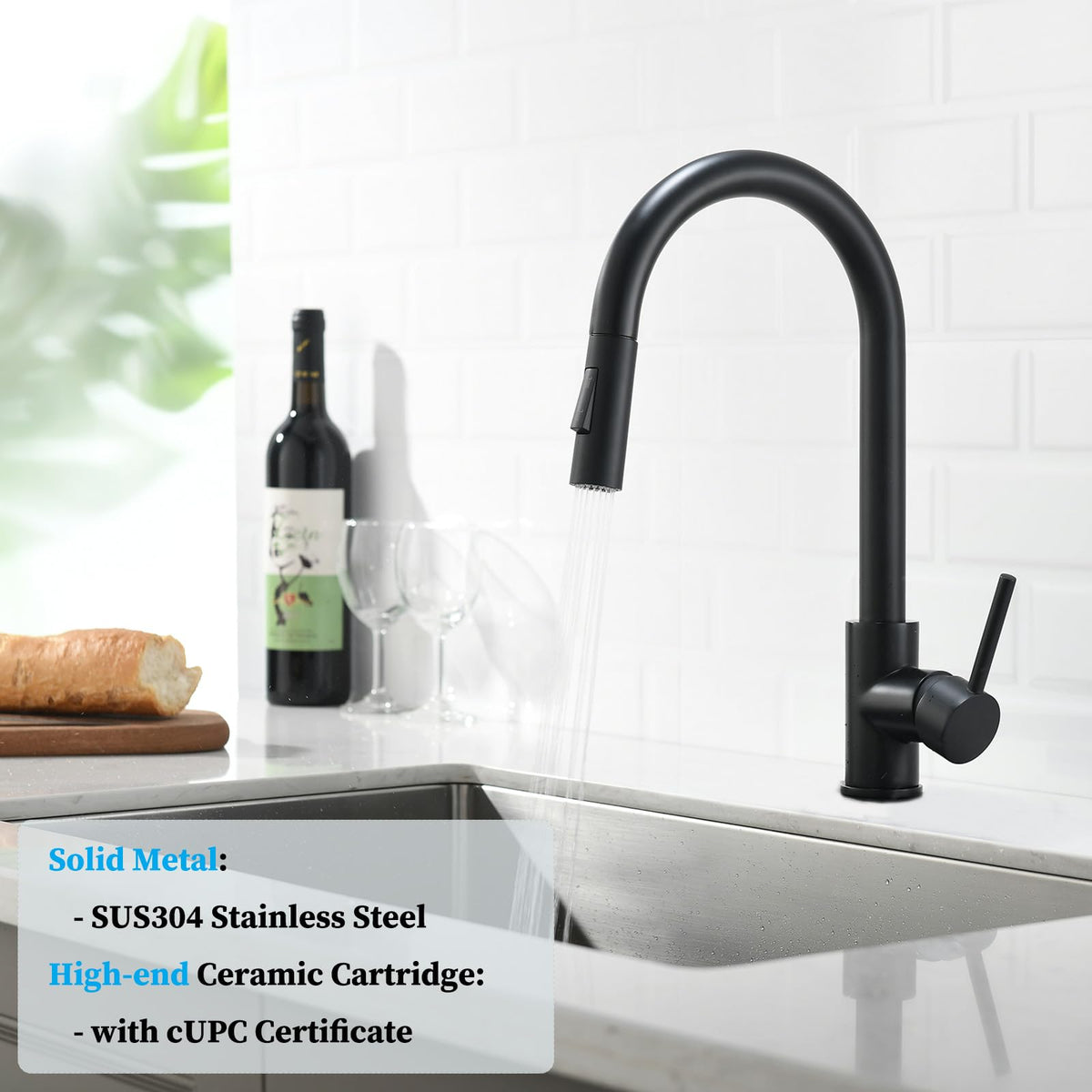 Havin 15-inch high-arc kitchen faucet with tall clearance