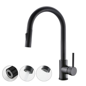 Havin black kitchen faucet with pull-down sprayer for versatile cleaning
