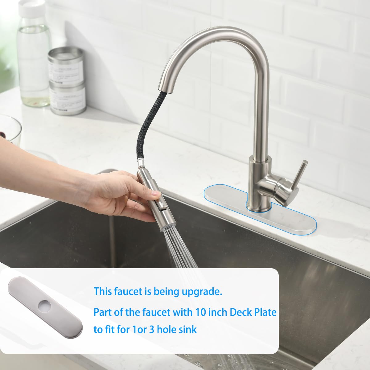 Havin quick-connect sprayer hose simplifies installation and connections