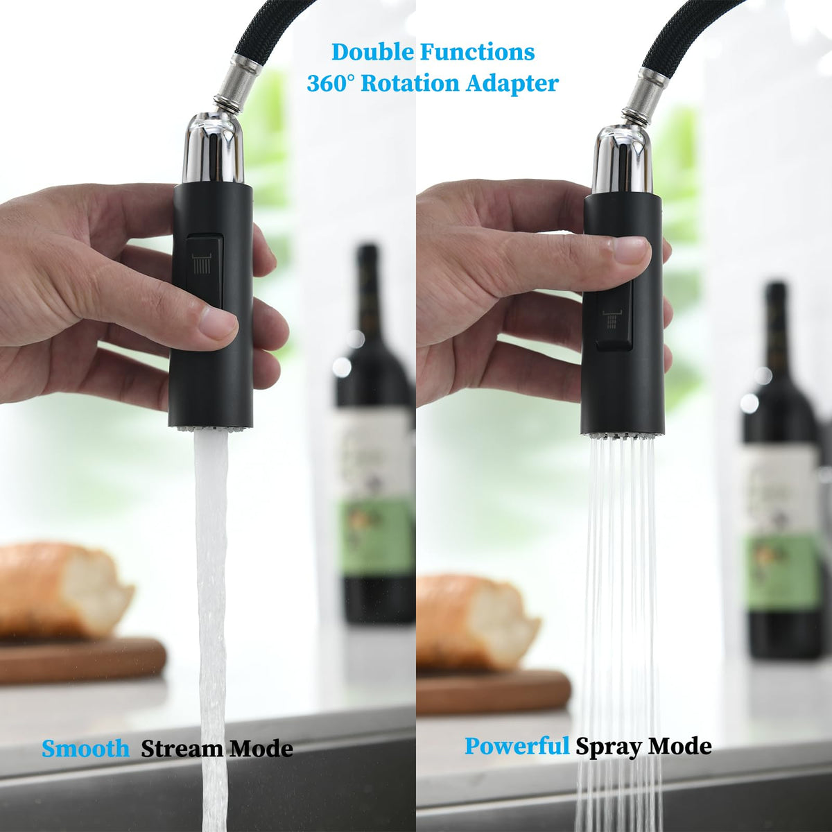 Havin retractable hose measures 18-24 inches for flexible use