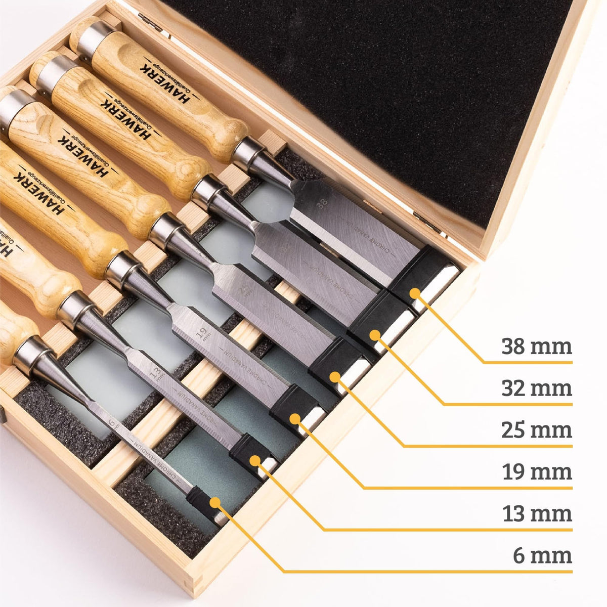 Hawerk 6mm chisel blade ideal for fine detailing and precise cuts
