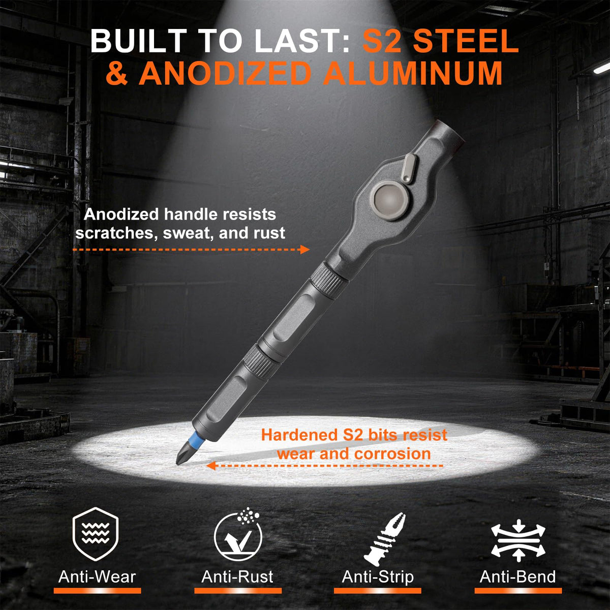 Hazxh magnetic system with magnetizer keeps bits and screws aligned for efficient work.