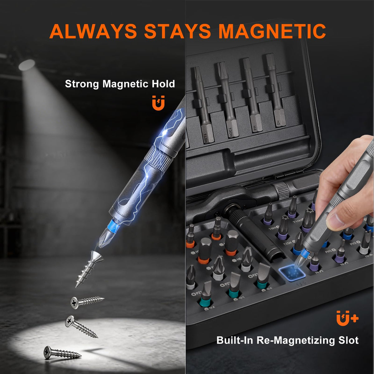 Hazxh transformable T-handle offers high torque for stubborn screws and deep access.