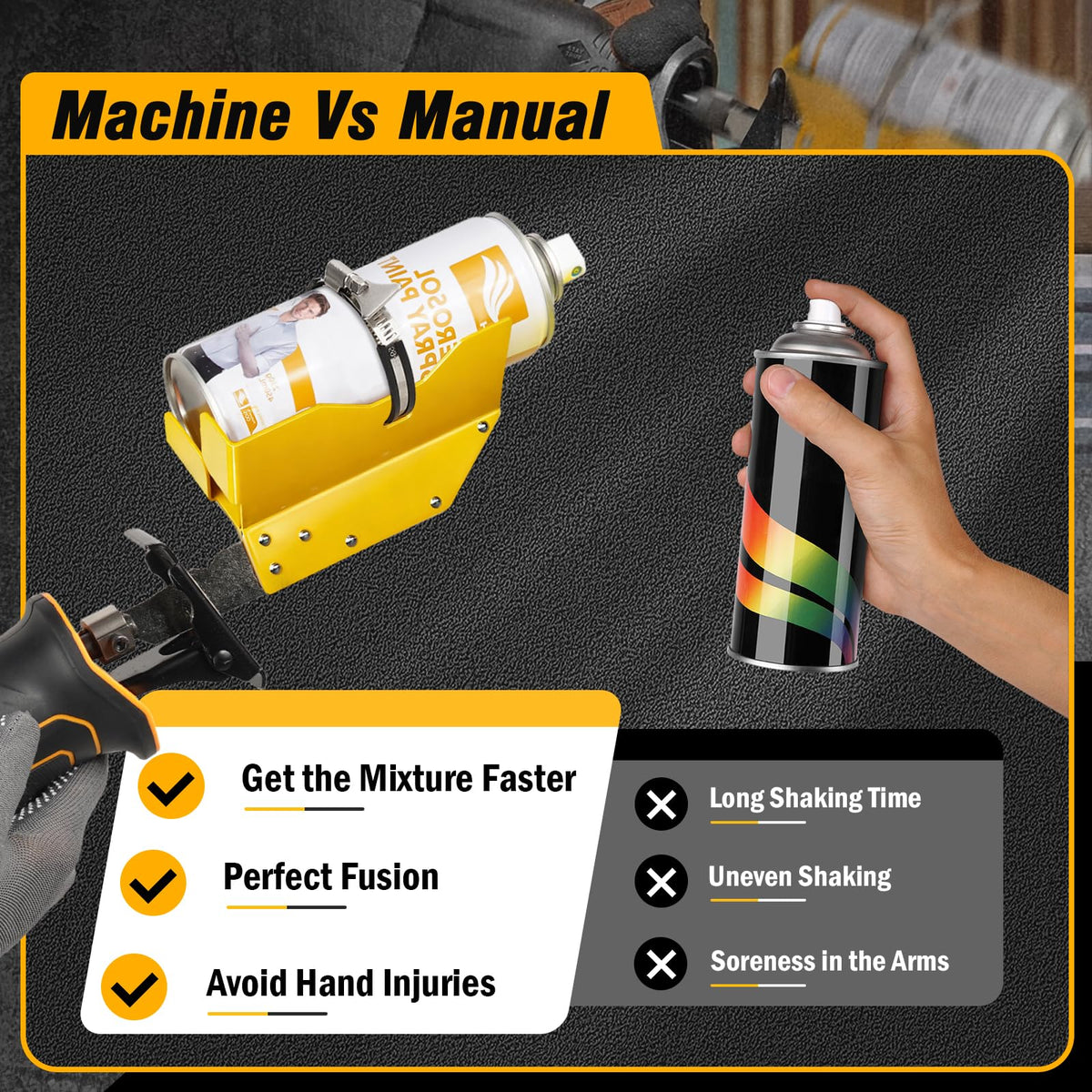 Hazztoll paint shaker with adjustable strap for secure operation