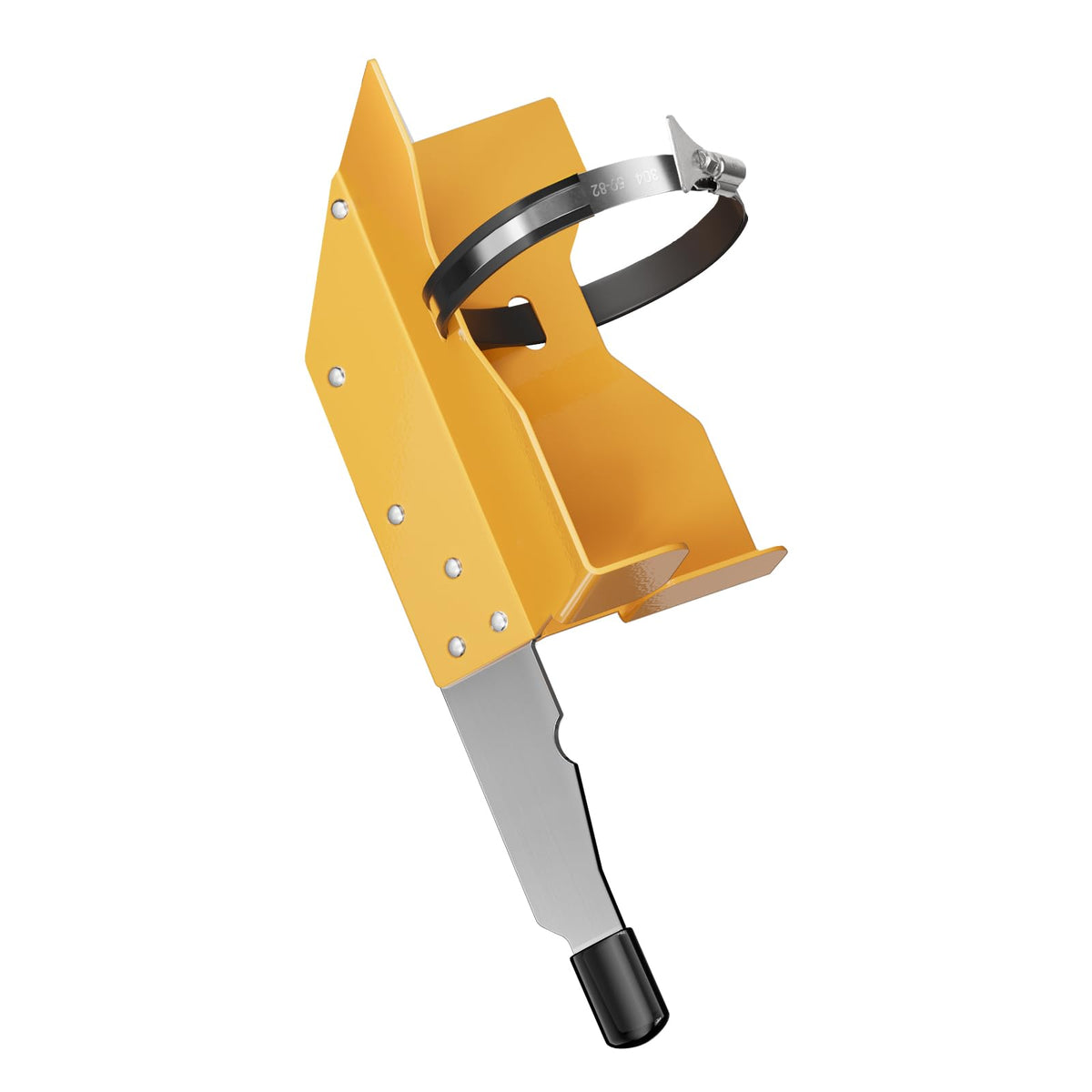 Hazztoll paint shaker front view with clamp-ready 2 to 3 inch cans
