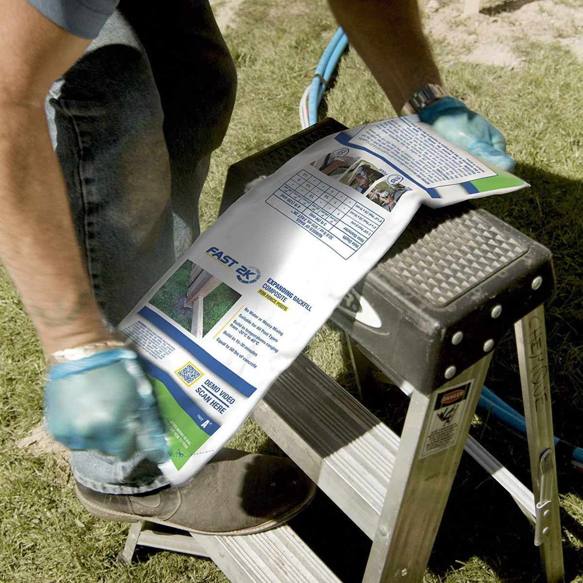 HB Fuller Fast 2K forms a hydrophobic barrier around posts.