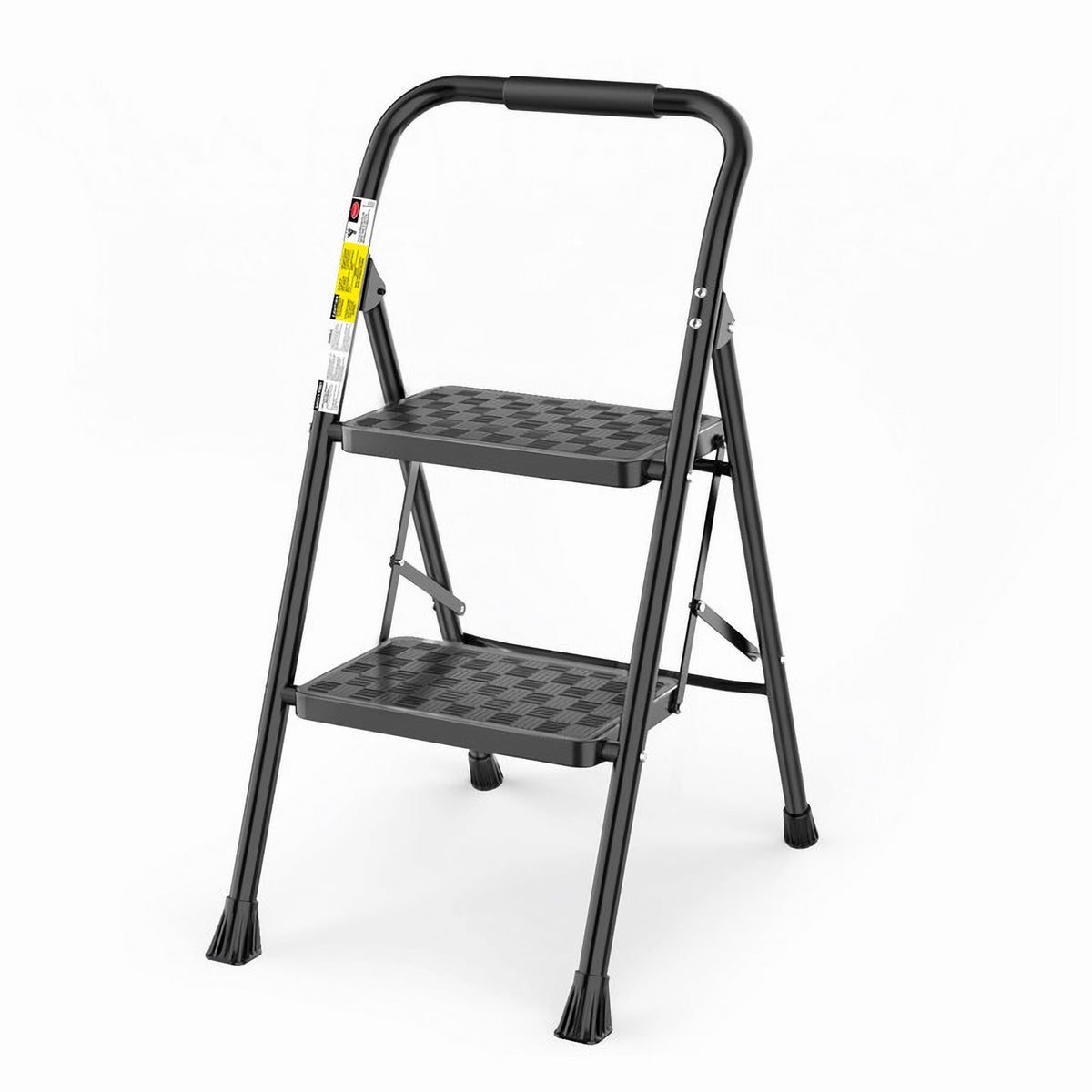 HBTower 2-step ladder folded compact for easy storage.