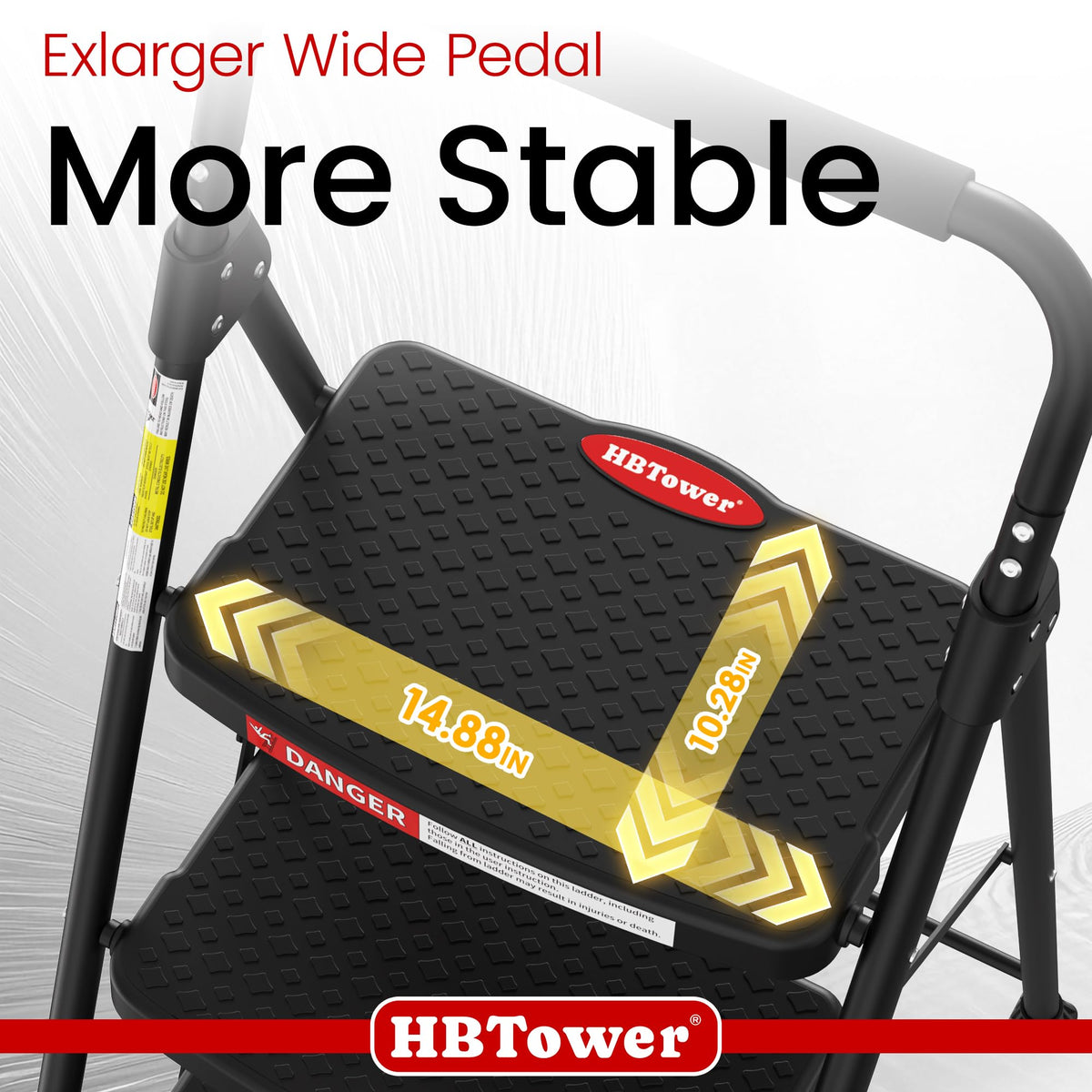 HB Tower foldable step stool offers compact storage for small spaces.