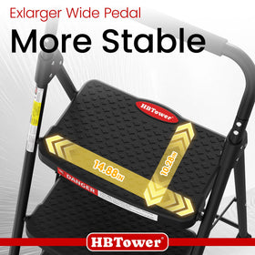 HB Tower foldable step stool offers compact storage for small spaces.