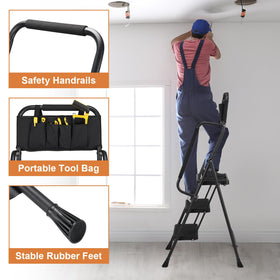 HBTower anti-slip feet keep the ladder steady and protect floors