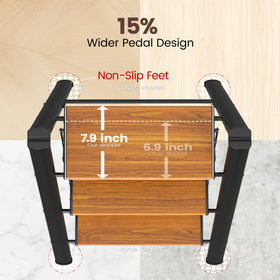 HBTower Step Ladder folded compact for storage in tight spaces.