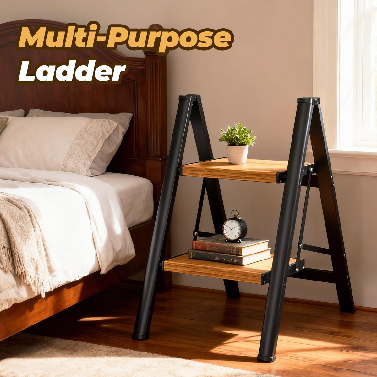 HBTower ladder in an office for high shelf access.