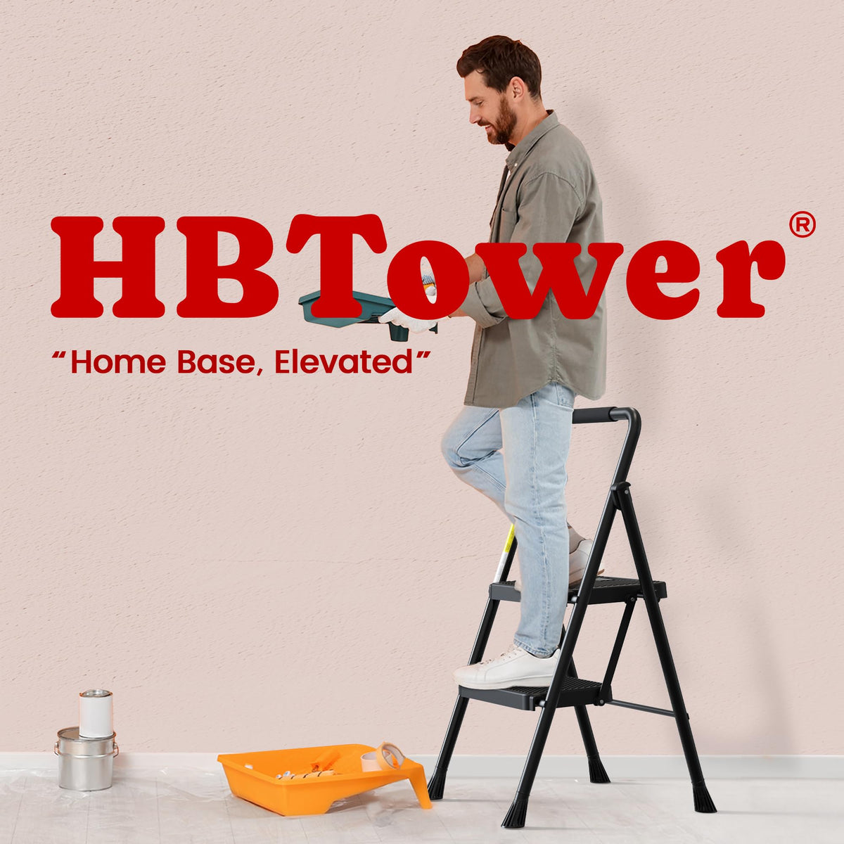 HBTower portable lightweight ladder ready for quick tasks