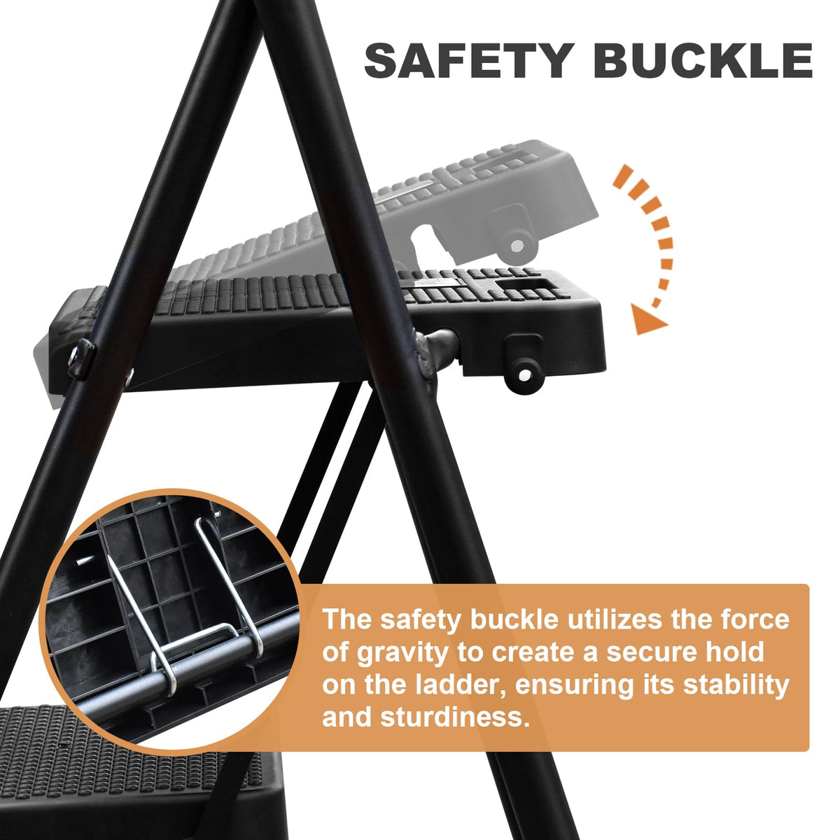 HBTower wide-pedal design provides stable footing for tasks on stairs or counters