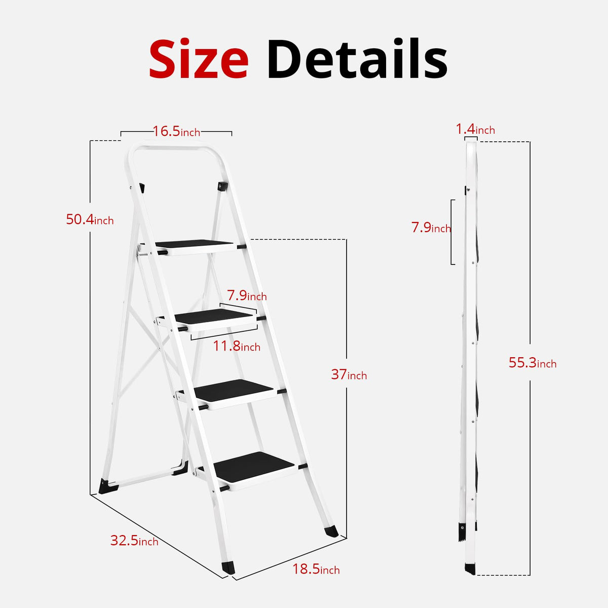 HBTower white finish blends into home décor while lifting overhead.