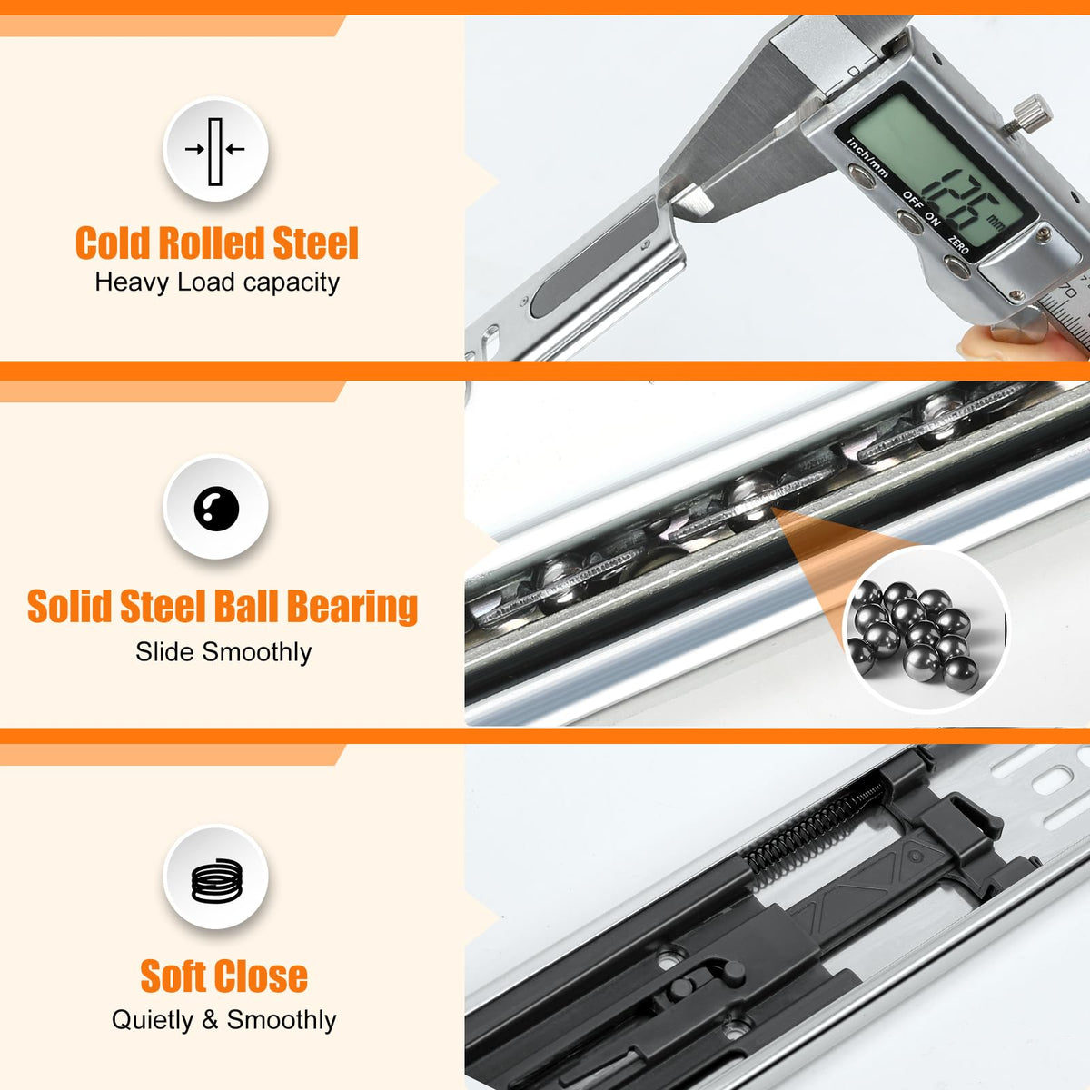 HBL 200 lb capacity supports heavy use and storage.