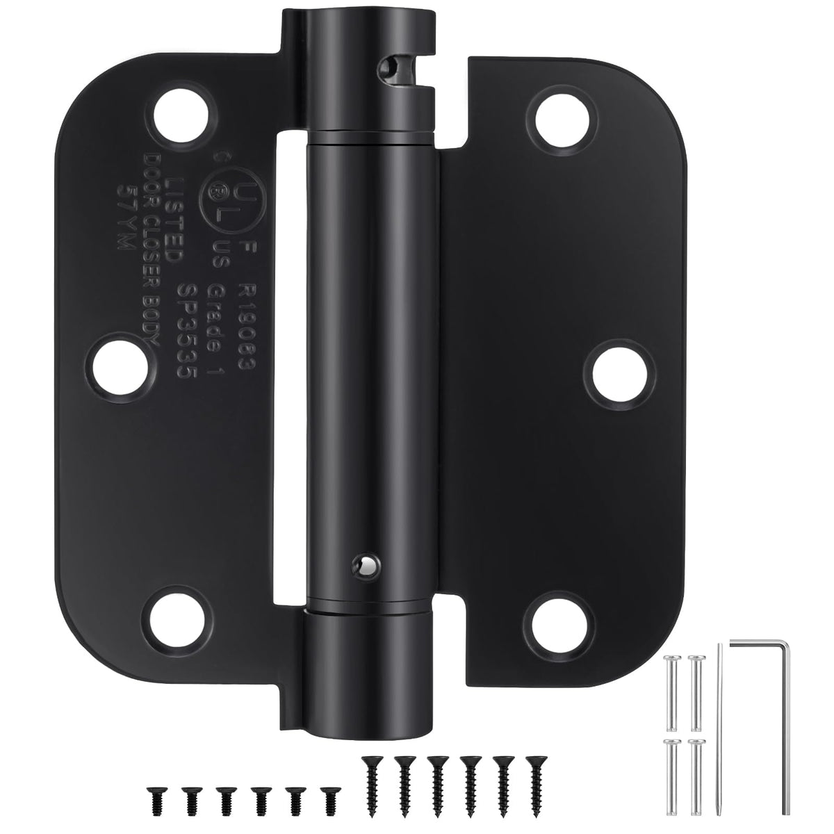 HBL' 2-pack self-closing door hinges demonstrate automatic close action for interior doors.