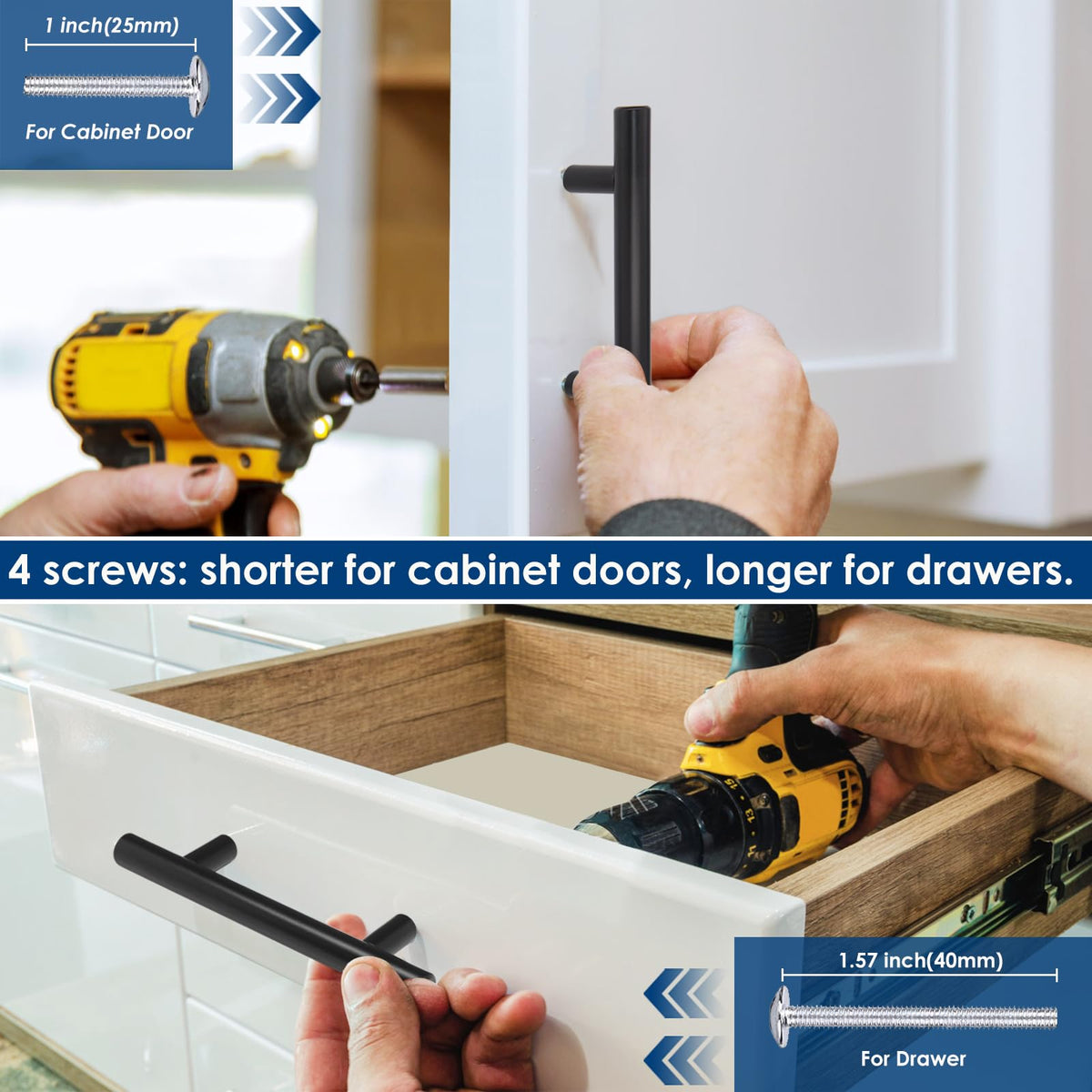 HBL' 3-inch center-to-center pull fits most cabinets and drawers