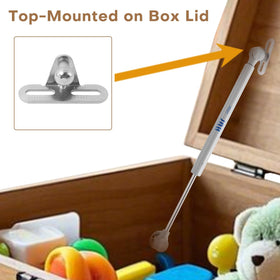 Flat lid compatibility demonstrated with HBL' gas strut hinges.