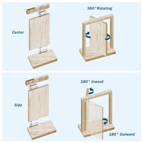 HBL' hidden door bookshelf entry demonstrates concealed access feature.