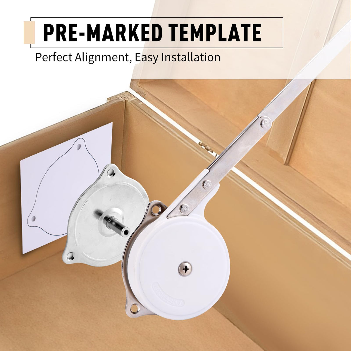 HBL' hinges mounted for left or right lid support.