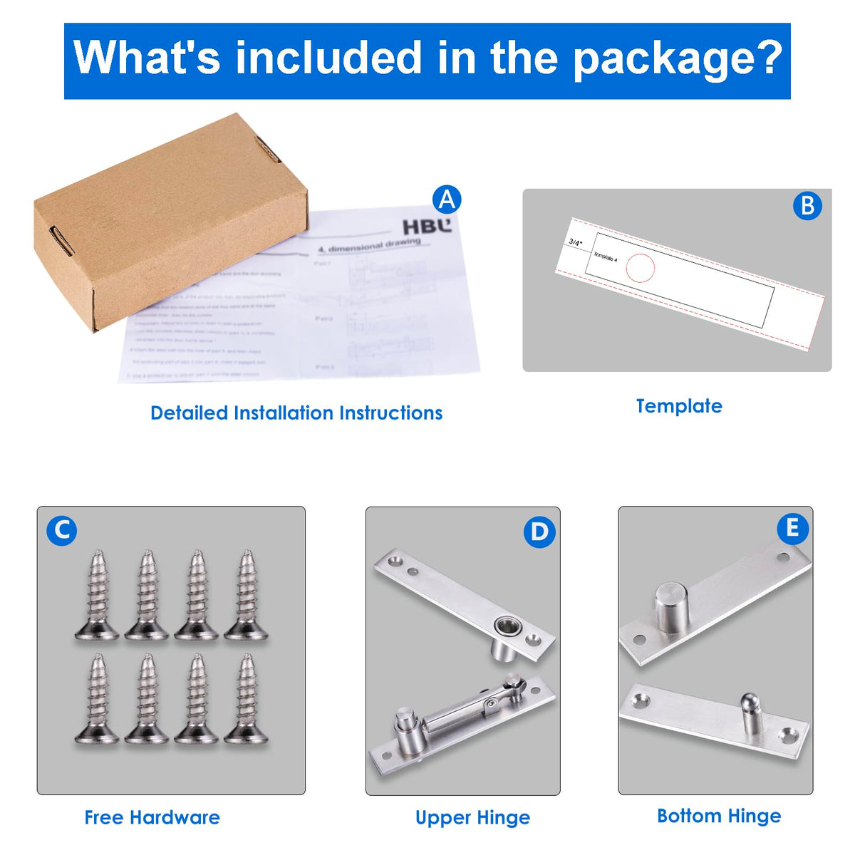 HBL' rustproof stainless steel hinge resists corrosion for long-lasting use.