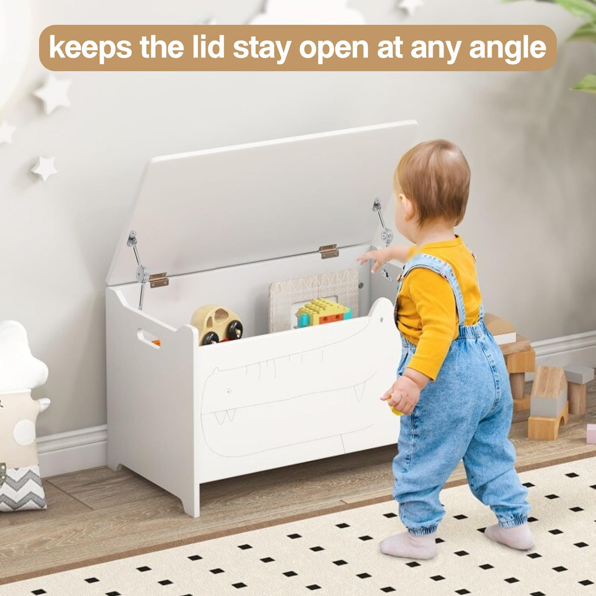 HBL' tension adjustment dial demonstrates customizable support for light to heavy lids.