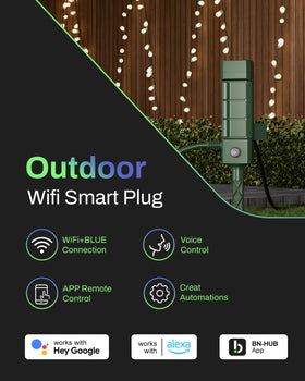 HBN outdoor 6 grounded outlets provide flexible power for multiple devices outdoors.