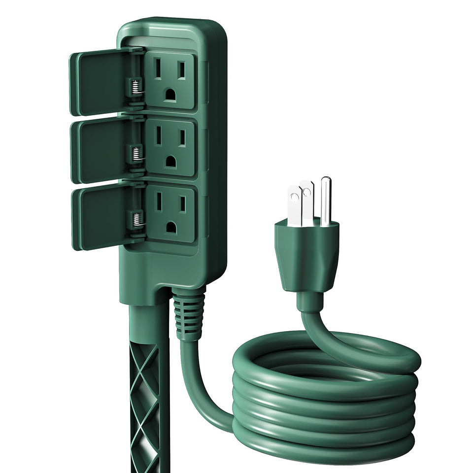 HBN outdoor power stake with 6ft extension cord for tidy yard power access