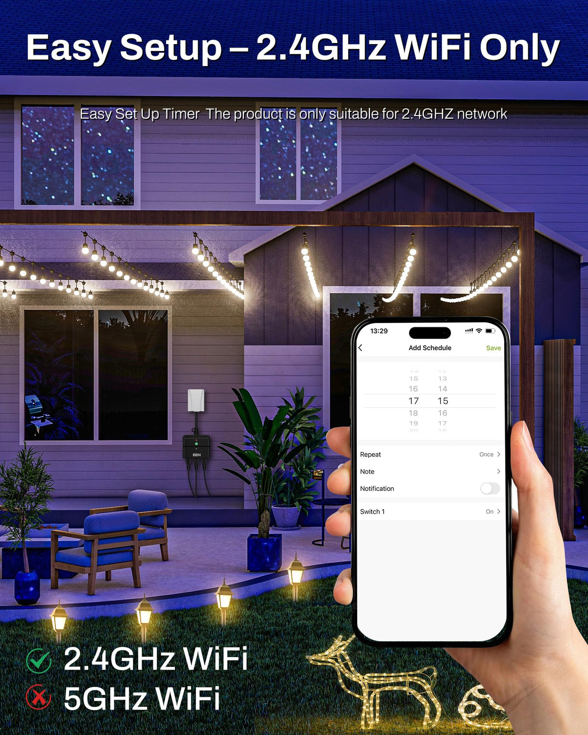 HBN outdoor smart plug requires no hub for setup