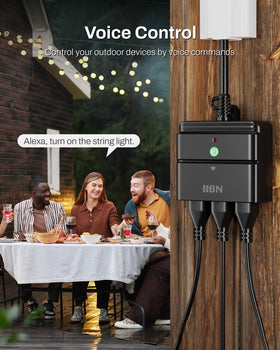 HBN outdoor smart plug connects via 2.4 GHz WiFi for reliable app control
