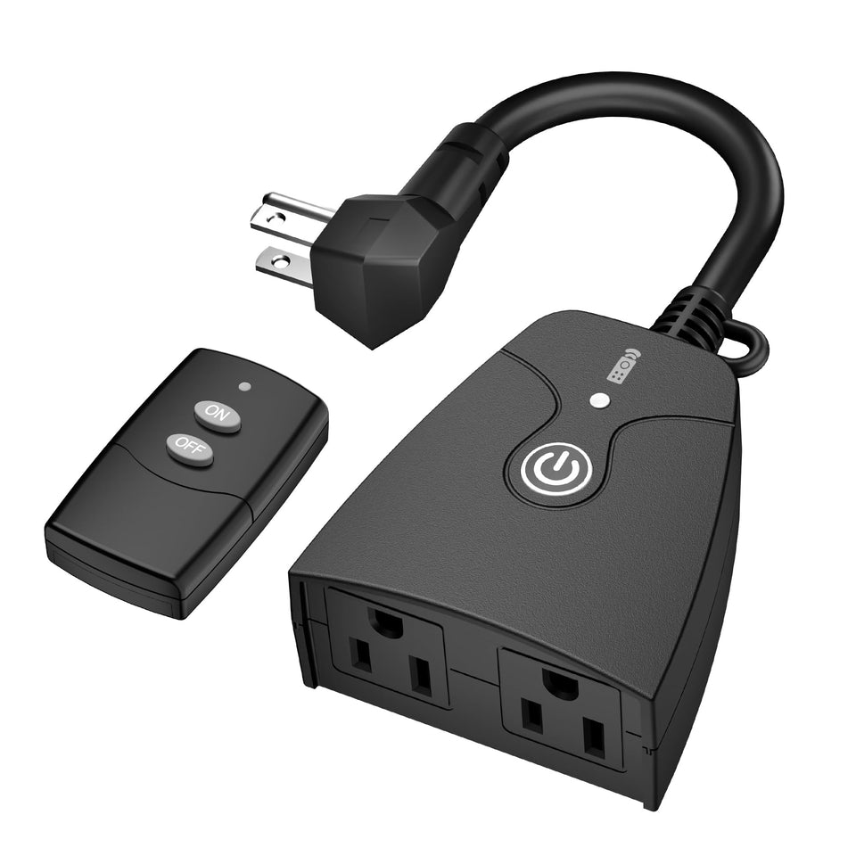 HBN outdoor wireless remote outlet with weatherproof housing for easy outdoor lighting control