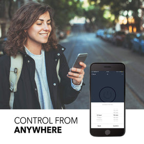 HBN Smart Plug Mini 15A remote app control on a smartphone.