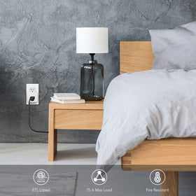 HBN Smart Plug Mini 15A timer interface showing scheduled power for lamps.